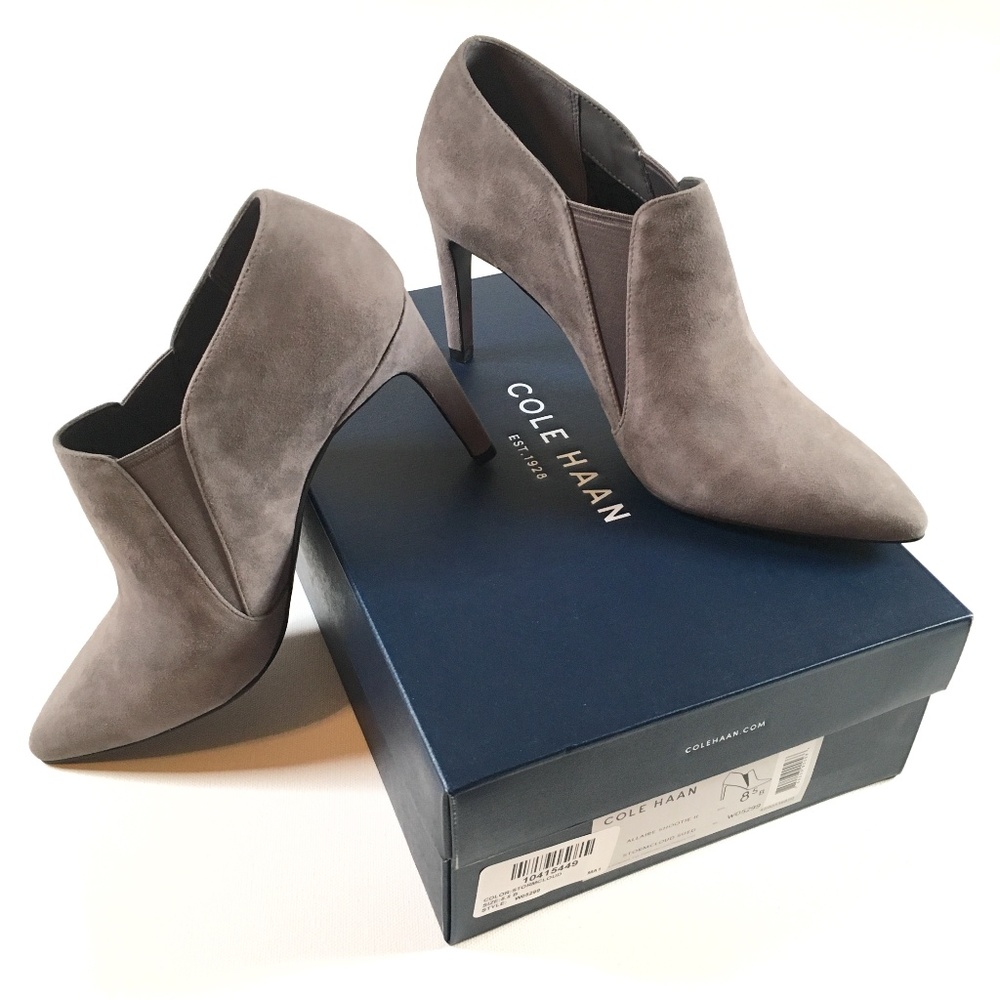 Cole Haan Allaire Ankle Heeled Suede Booties